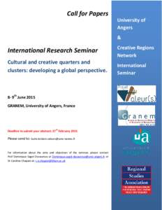 Call for Papers -up University of Angers &