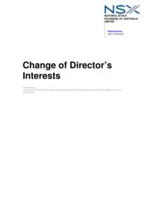Microsoft Word - NSX Change in Directors Interests - Syrmalis[removed]DOC
