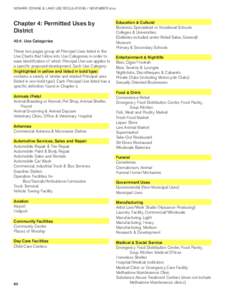 NEWARK ZONING & LAND USE REGULATIONS / NOVEMBERChapter 4: Permitted Uses by District 40:4. Use Categories These two pages group all Principal Uses listed in the