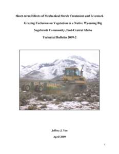 Upper Pahsimeroi Sagebrush Steppe Restoration Project:  2003 – 2007