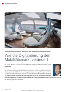 Foto: Daimler. Alle Rechte vorbehalten.  Systemverbund Bahn Innovationszentrum für Mobilität und gesellschaftlichen Wandel