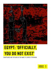 EGYPT: ‘OFFICIALLY, YOU DO NOT EXIST’ DISAPPEARED AND TORTURED IN THE NAME OF COUNTER-TERRORISM Amnesty International is a global movement of more than 7 million people who campaign for a world