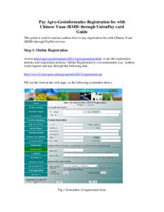 Pay Agro-Geoinformatics 2012 Registration fee with Chinese Yuan (RMB)