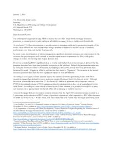 January 7, 2015 The Honorable Julian Castro Secretary U.S. Department of Housing and Urban Development 451 Seventh Street, S.W. Washington, DC 20410