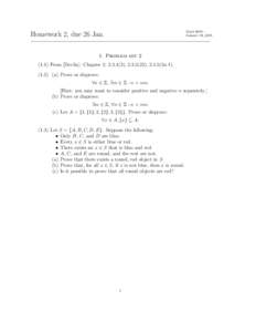 Math 060b – January 19, 2015 Homework 2, due 26 Jan. 1. Problem setFrom [Devlin]: Chapter 2: ), ), 2.4.5(2a–f).