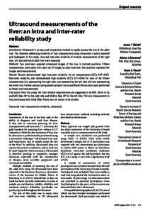 Original research  Ultrasound measurements of the liver: an intra and inter-rater reliability study Abstract