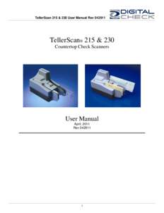 TellerScan 215 & 230 User Manual RevTellerScan® 215 & 230 Countertop Check Scanners  User Manual