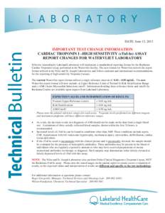 L A B O R A T O R Y  Technical Bulletin DATE: June 13, 2013