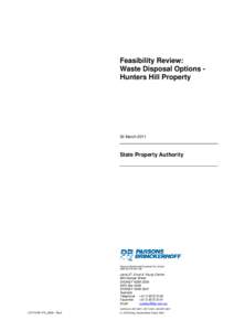 Feasibility Review: Waste Disposal Options Hunters Hill Property 30 March[removed]State Property Authority