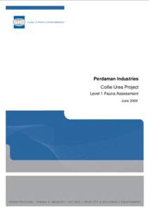 Perdaman Industries Collie Urea Project Level 1 Fauna Assessment June 2009  Contents