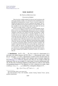 The Annals of Applied Statistics 2010, Vol. 4, No. 4, 2049–2072 DOI: [removed]AOAS367 © Institute of Mathematical Statistics, 2010  NODE HARVEST