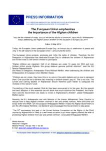 [removed]EUSR Press Release - Europe Day - ENGLISH