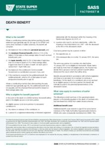 SASS factsheet 8 death benefit  What is the benefit?