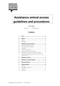 Assistance animal access guidelines and procedures PRO-008 Version[removed]February 2012