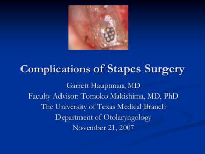 Stapedectomy / Sensory system / Auditory system / Otosclerosis / Ear / Hearing impairment / Human anatomy / Anatomy / Deaf culture