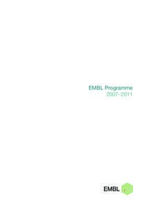 EMBL Programme 2007–2011 TABLE OF CONTENTS  List of boxes