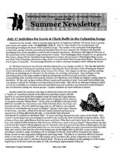July 17 Activities for Lewis & Clark Buffs in the Columbia Gorge Question for the month: what is Opuntia polyacantha? Or Sagittaria latifolia? We know them as prickly pear cactus and wapato roots. On Saturday, July 17, j