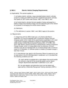 § [removed]Electric Vehicle Charging Requirements. (a) Applicability. This section applies to: (1) all battery electric vehicles, range extended battery electric vehicles,