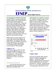 Cooperative State Research, Education, and Extension Service  EFNEP The Expanded Food and Nutrition Education program (EFNEP) is a unique program that