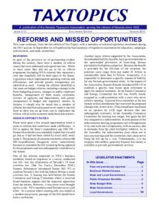 TAXTOPICS A publication of the Nevada Taxpayers Association, serving the citizens of Nevada since[removed]ISSUE 3-11 E LEC TR ON IC E D ITIO N