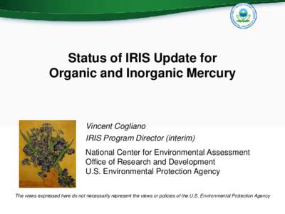 Assessing Diesel Engine Exhaust  by EPA’s IRIS Program