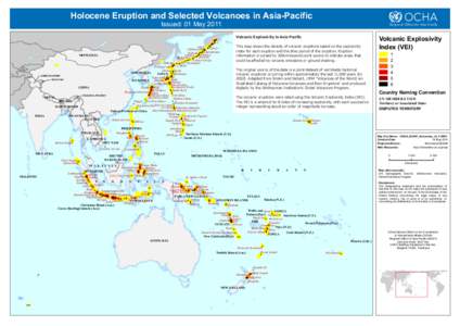 Holocene Eruption and Selected Volcanoes in Asia-Pacific  OCHA Issued: 01 May 2011