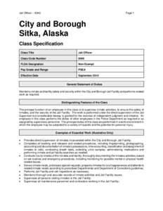 Jail Officer – 8040  Page 1 City and Borough Sitka, Alaska