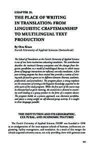 CHAPTER 35.  THE PLACE OF WRITING IN TRANSLATION: FROM LINGUISTIC CRAFTSMANSHIP TO MULTILINGUAL TEXT