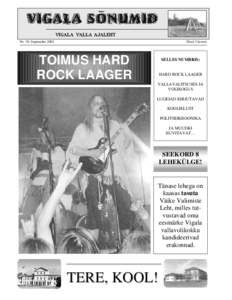 Nr. 30. September[removed]Hind 3 krooni TOIMUS HARD ROCK LAAGER