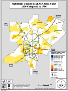 Significant Change in ALAS Closed Cases 2000 Compared to 1996 Gwinnett County  %&k(