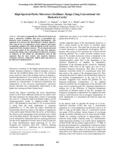 High-Spectral-Purity Microwave Oscillator: Design Using Conventional Air-Dielectric Cavity