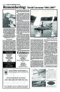 Page 18. MAINE BOATBUILDERS SHOW  Remembering: Dave Corcoran, wooden boat builder, master craftsman and long-time resident