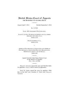 United States Court of Appeals FOR THE DISTRICT OF COLUMBIA CIRCUIT Argued April 7, 2014  Decided September 5, 2014