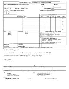 AIR FORCE DISCHARGE REVIEW BOARD HEARING RECORD NAME O F SERVICE MEMBER ( L A S I , FIRST MIDD1.E INITIAI.) GKADE  -..-..-..-..-..-..-..-..-..-...............................