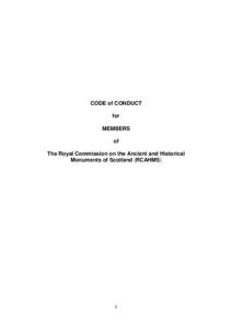 CODE of CONDUCT for MEMBERS of The Royal Commission on the Ancient and Historical Monuments of Scotland (RCAHMS)