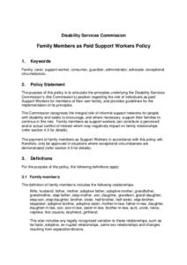 Microsoft Word - Family Members as Paid Support Workers policy (I37) Feb 2012