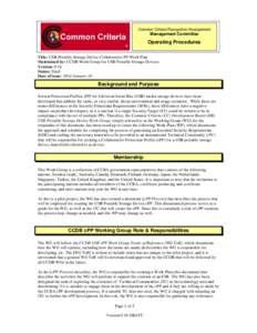 USB Portable Storage Device Collaborative PP Work Plan