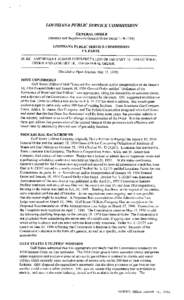 LOUISIWYA PUBLIC SERVICE COMMISSION GENERAL ORDER (Amends and Supplements General Order DatedLOUISIANA  PUBLIC SERVICE COMMISSION