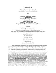 Comments of the National Consumer Law Center® (On behalf of its Low-Income Clients) And Center for Responsible Lending Consumer Action