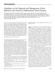 Guidelines on the diagnosis and management of iron deficiency and anemia in inflammatory bowel diseases