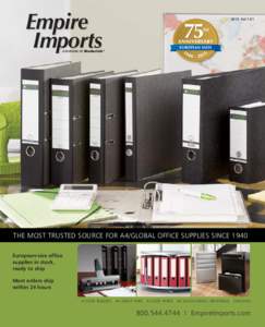 Empire Imports 2015 Vol 1 E1  A DIVISION OF Bindertek®