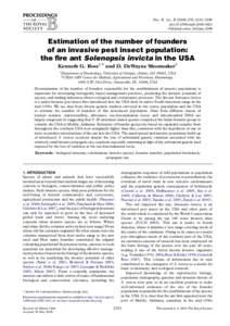 Proc. R. Soc. B[removed], 2231–2240 doi:[removed]rspb[removed]Published online 24 June 2008 Estimation of the number of founders of an invasive pest insect population: