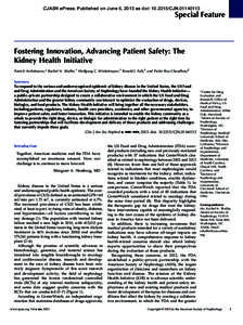 Organ failure / Pharmaceutical industry / Nephrology / American Society of Nephrology / Chronic kidney disease / Critical Path Institute / Food and Drug Administration / Kidney transplantation / National Institute of Diabetes and Digestive and Kidney Diseases / Medicine / Health / Pharmacology