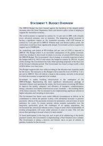Budget Paper No. 1 - Statement 1: Budget Overview[removed]Budget