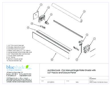 Blueshade Architectural CM manual roller shade with fascia and closure panel a