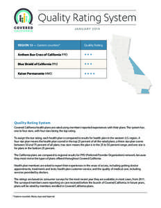Quality Rating System JANUARY 2014 REGION 13 — Eastern counties*  Quality Rating
