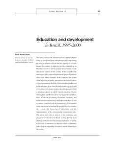 Youth / Vocational education / Education policy in Brazil / Education in Portugal / Education / Adolescence / Secondary education