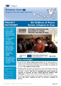 PROJECT FACTSHEET shortage EU Children of Peace Syrian refugees in Iraq