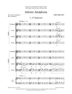Composed for the Reykjavik Cathedral Choir’s 24th Annual ‘Solo Dei Gloria’ Festival, 2004 Advent Antiphons The Great O Antiphons Rite of Salisbury