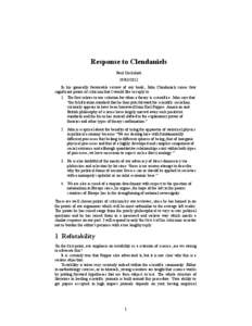 Response to Clendaniels Paul Cockshott[removed]In his generally favourable review of our book, John Clendaniels raises four significant points of criticism that I would like to reply to. 1. The first relates to our cr